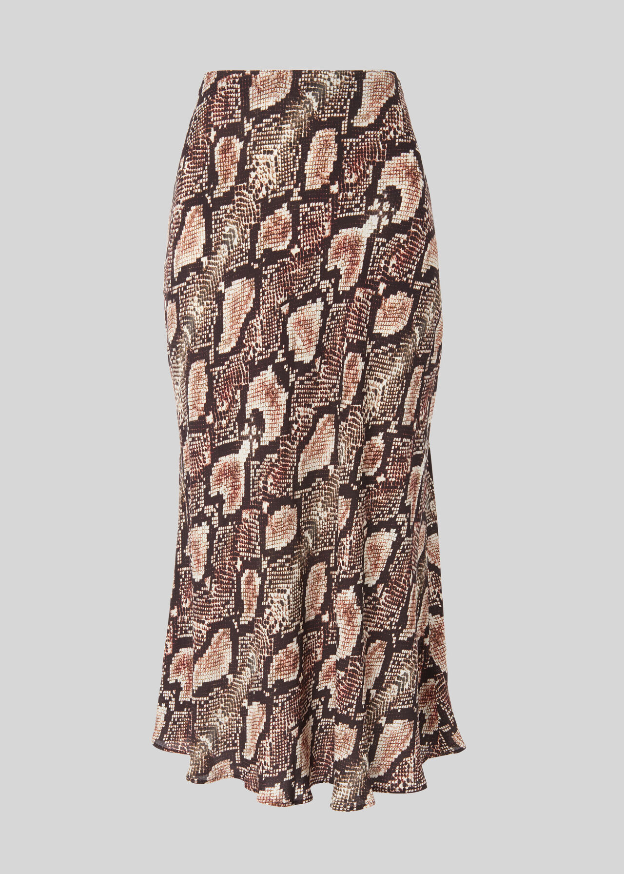 Snake Print Bias Cut Skirt Snake Print