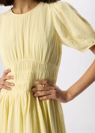 Petite Shirred Cheesecloth Midi Dress