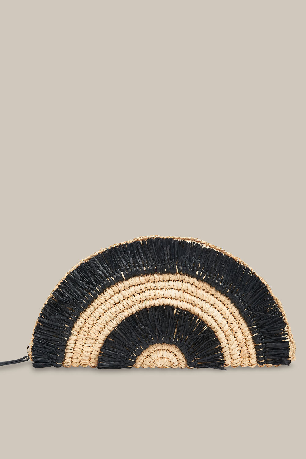 Santino Fringe Straw Clutch Black/Multi