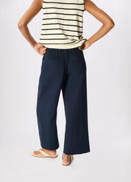 Petite Wide Crop Cheesecloth Trouser