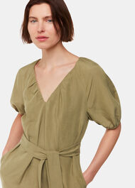 Ariella Linen Blend Midi Dress