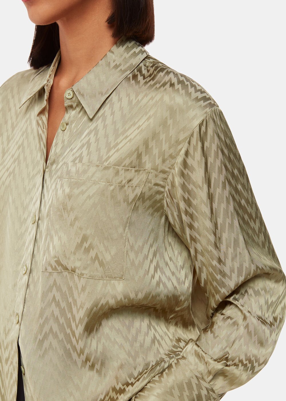 Jacquard Zig Zag Print Shirt