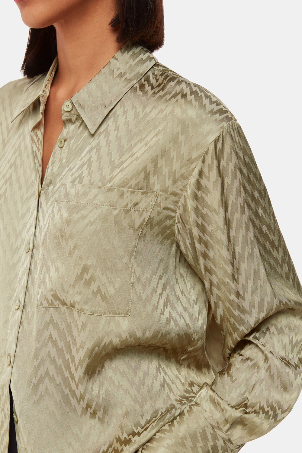 Jacquard Zig Zag Print Shirt