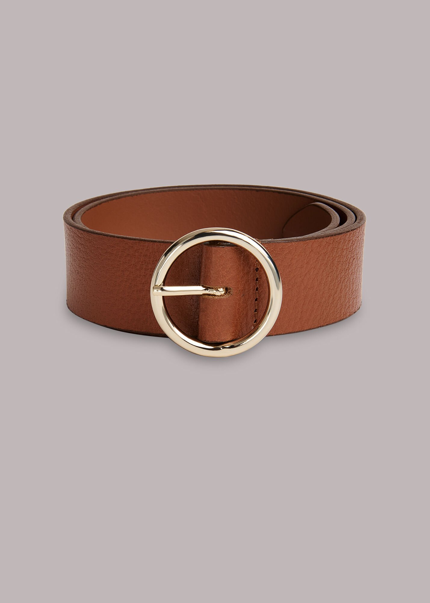 Tan Circle Buckle Belt WHISTLES