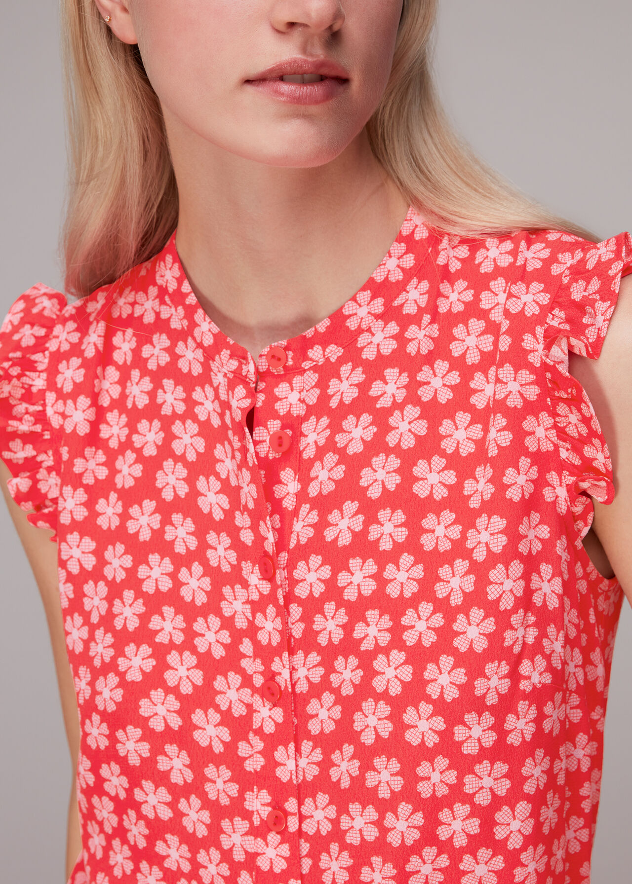 Daisy Check Frill Blouse