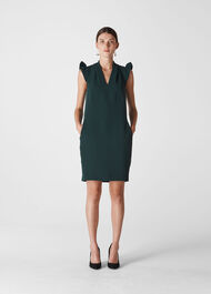 Safia Crepe Dress Dark Green