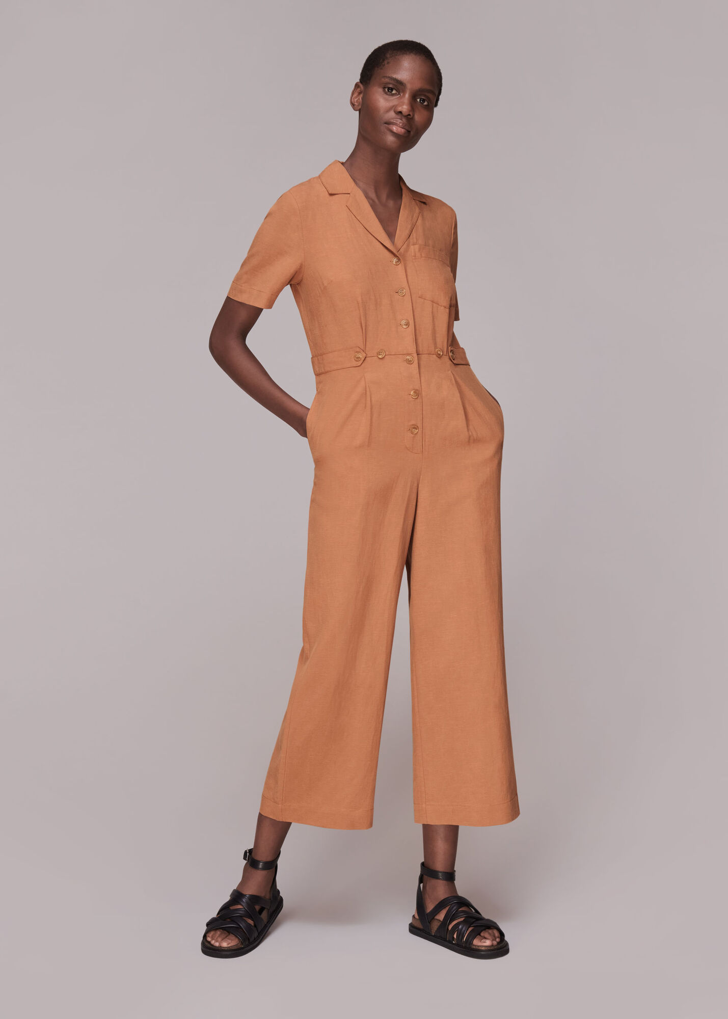 Rust Amee Relaxed Jumpsuit | WHISTLES | Whistles