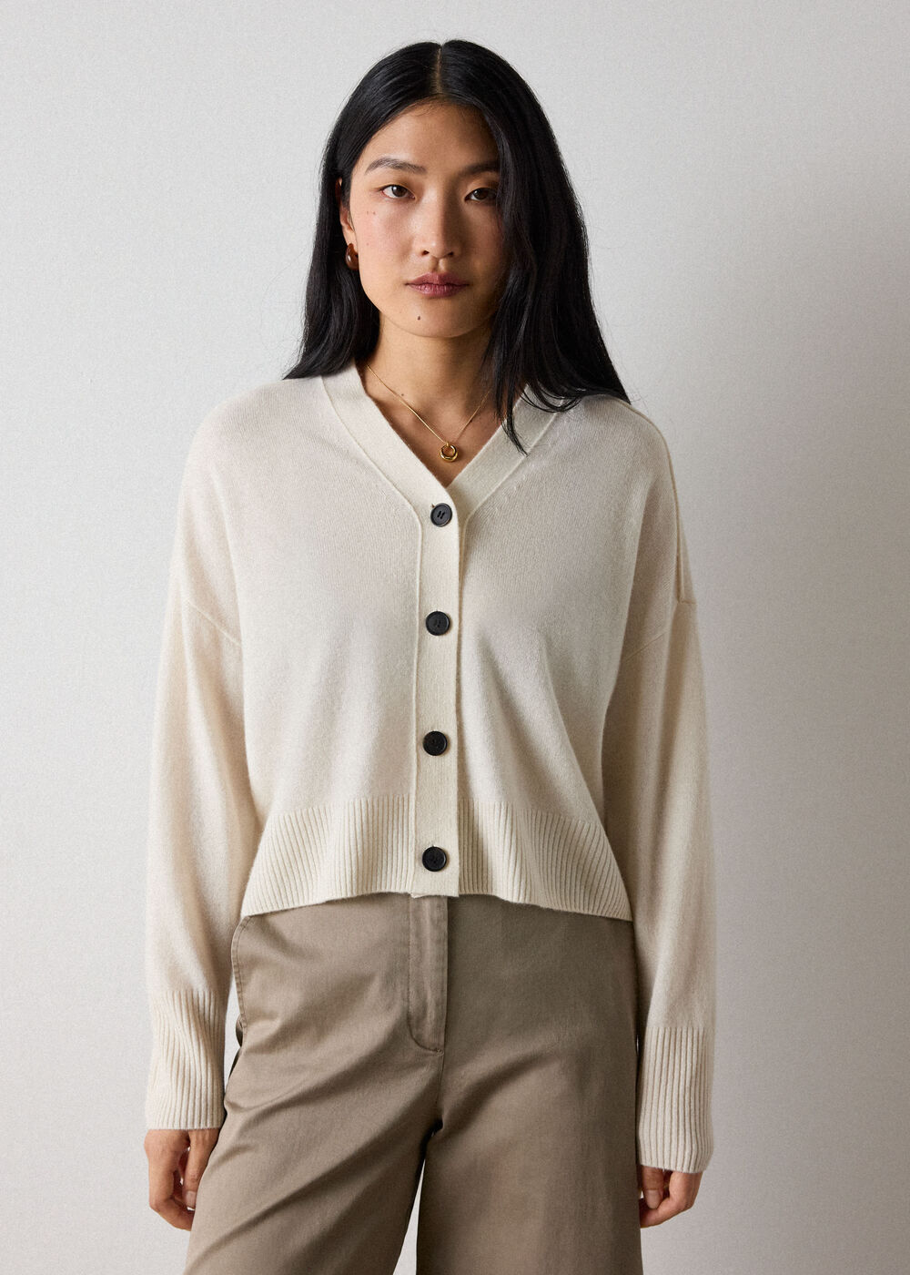 Cashmere Button Cardigan