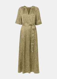 Petite Leopard Viscose Midi Dress