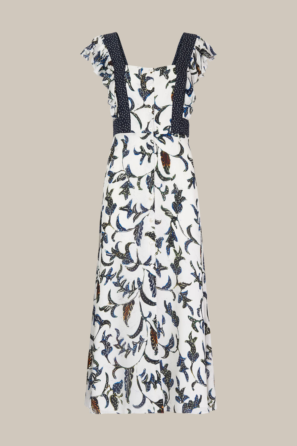 Subrina Printed Silk Dress White/Multi