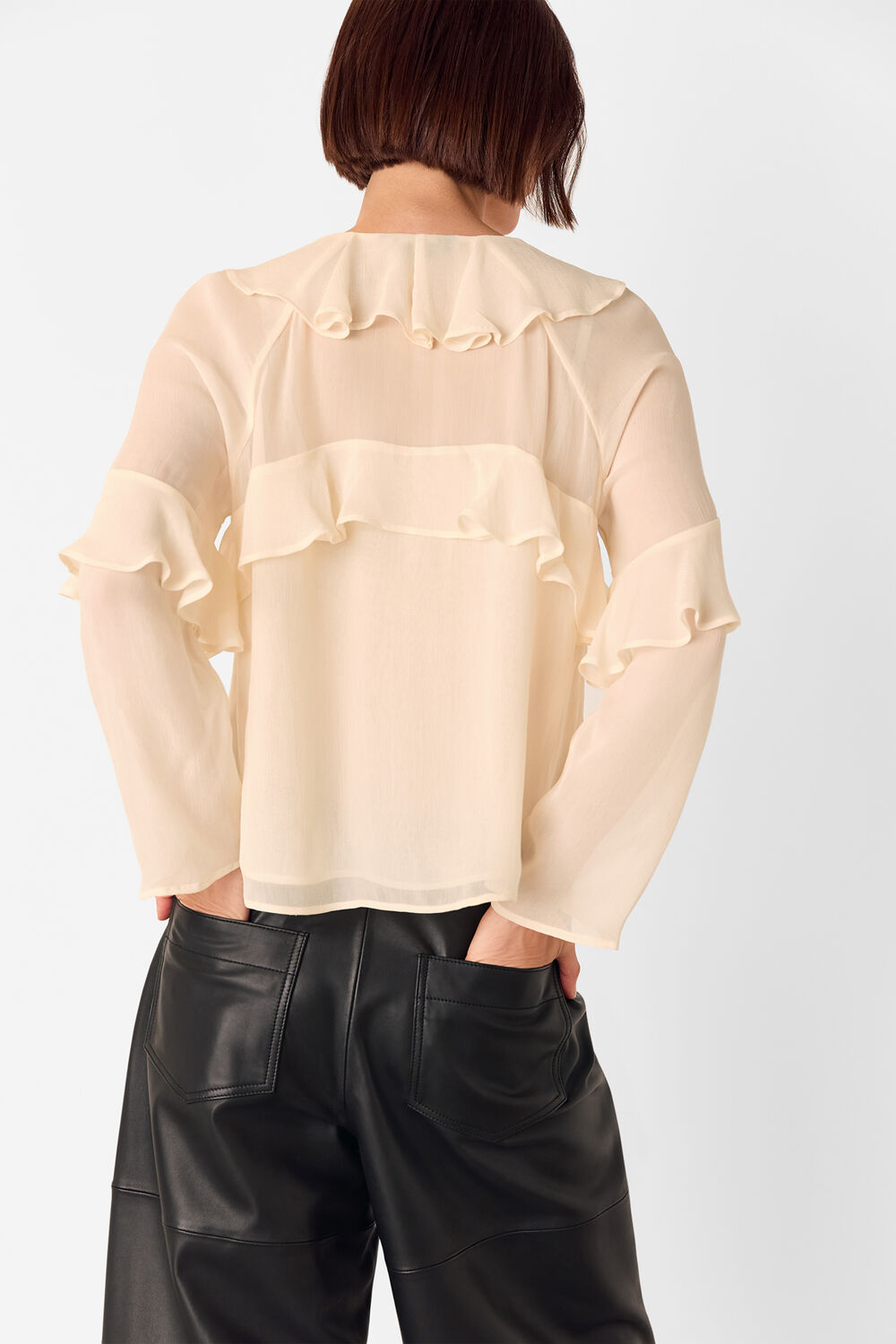 Ivory Ruffle Frill Blouse