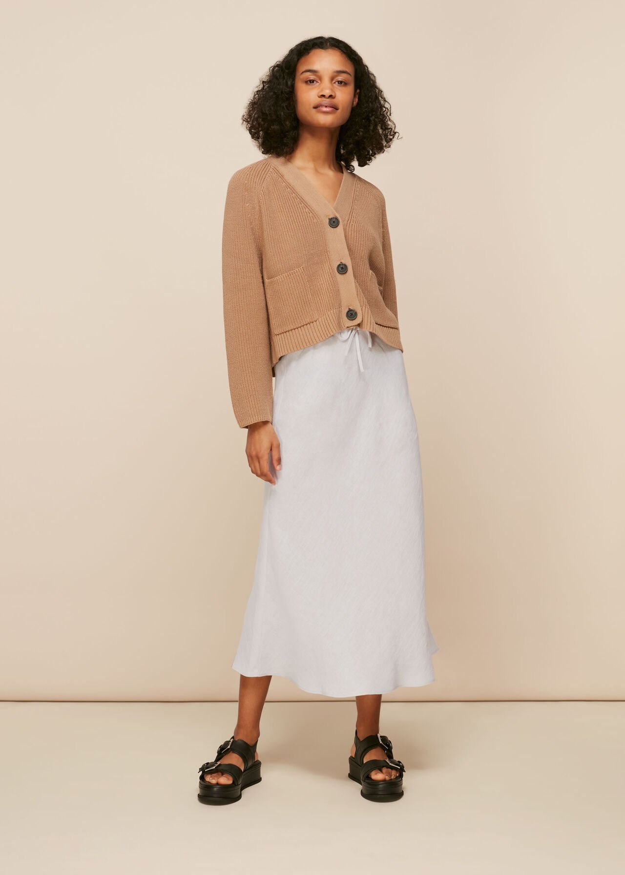 Linen Bias Cut Skirt