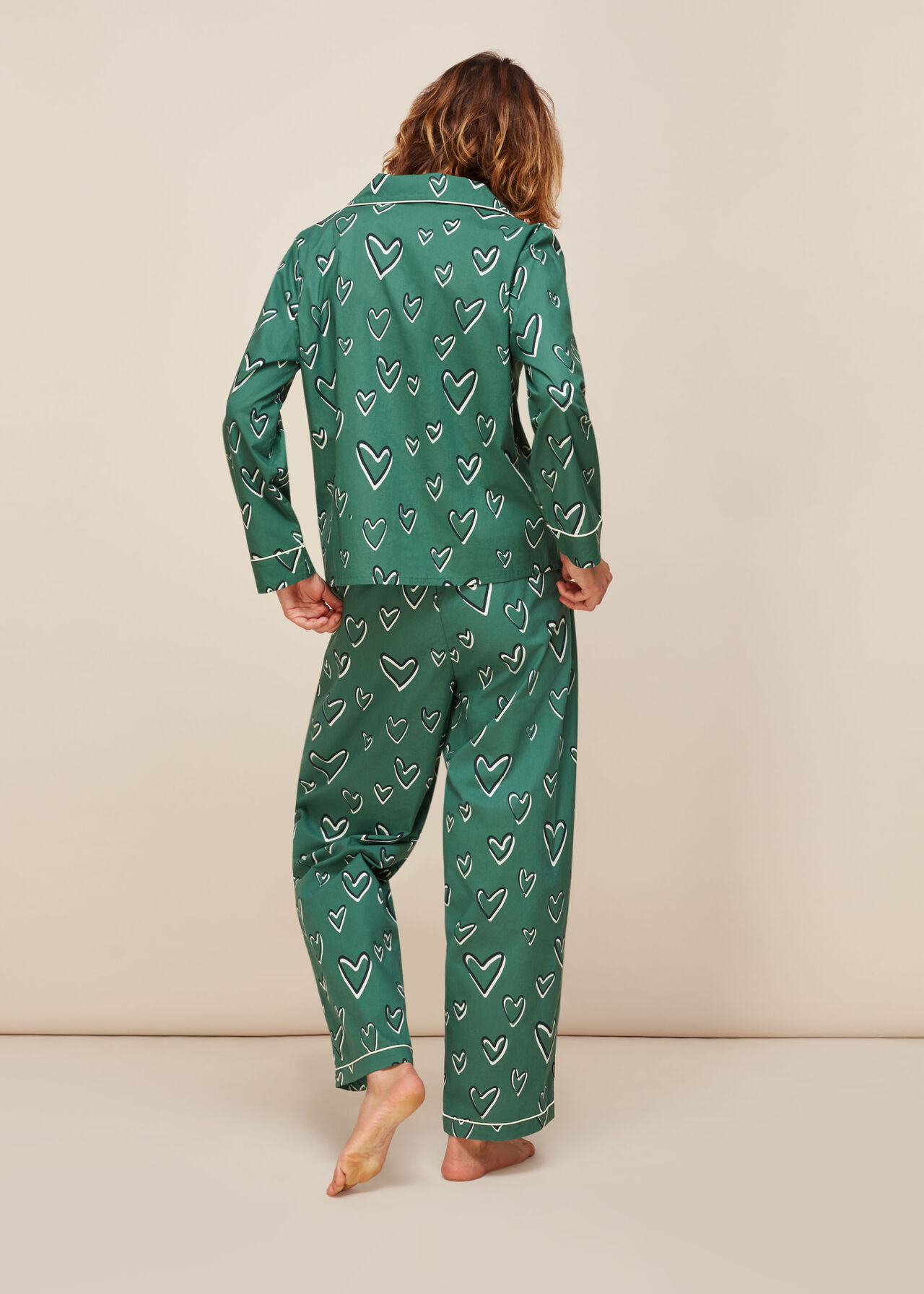 Heart Print Cotton Pyjama Set