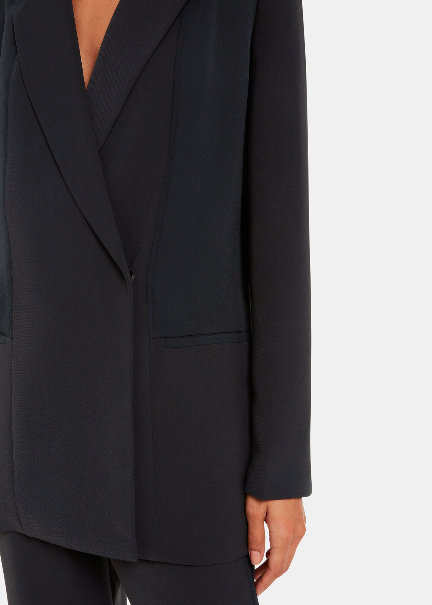 Black Tailored Blazer with Button Front | Whistles | Whistles US |