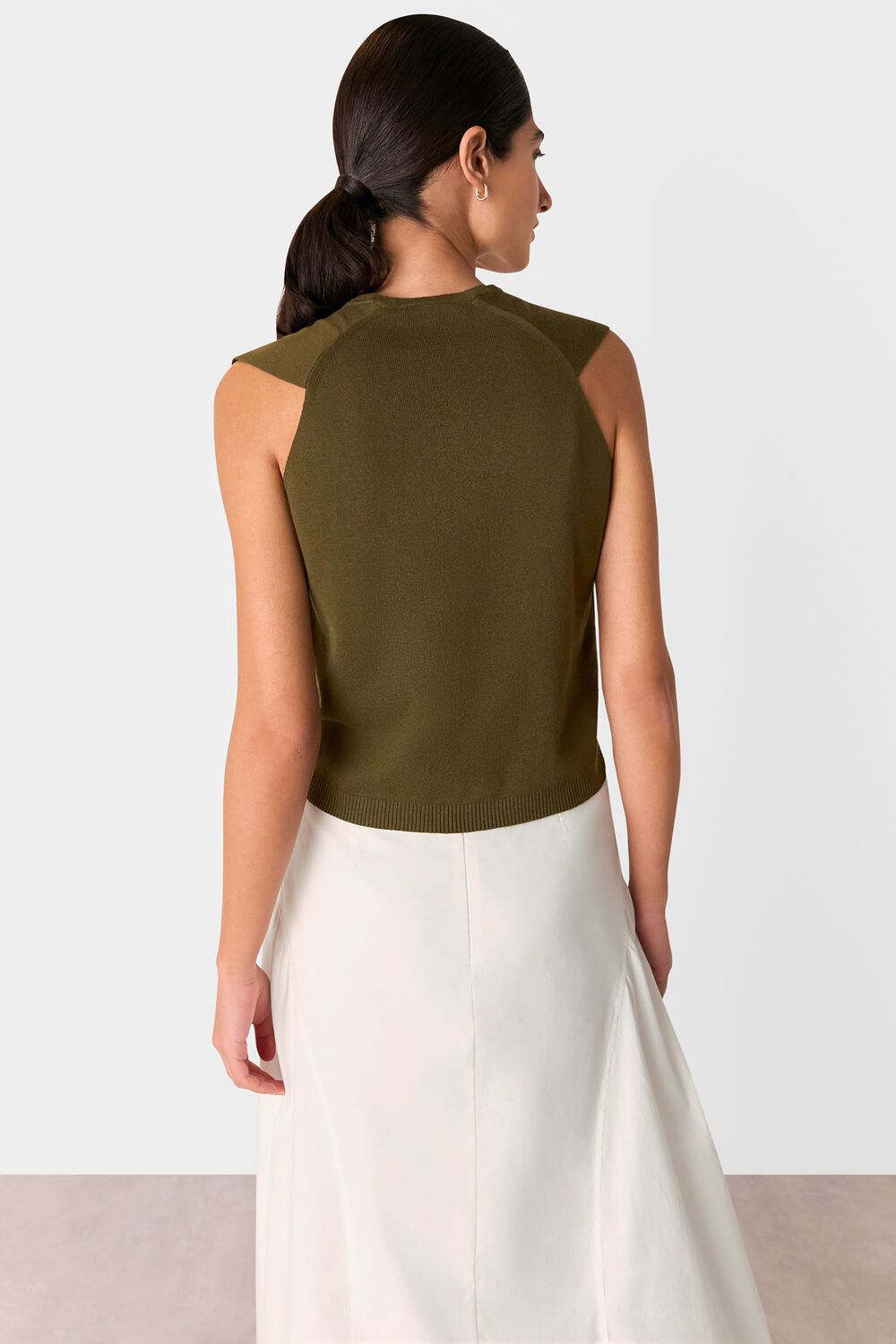 Khaki Bailey Button Through Tank