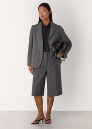 Petite Herringbone Wool Blend Blazer