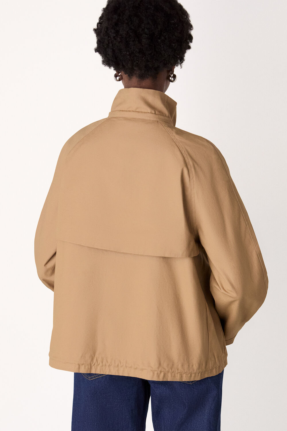 Taupe Funnel Neck Parka Jacket