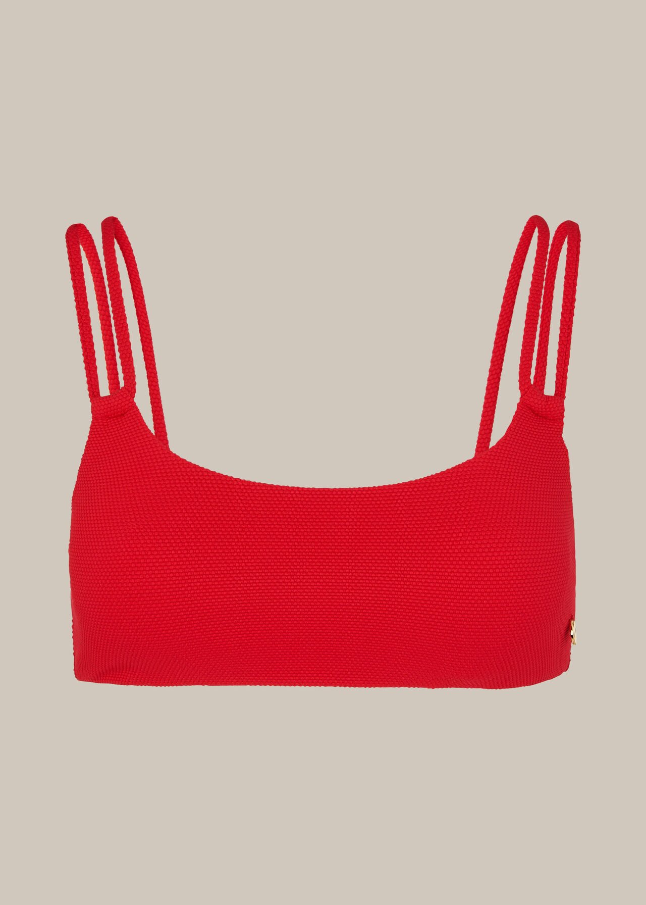 Double Strap Bikini Top Red