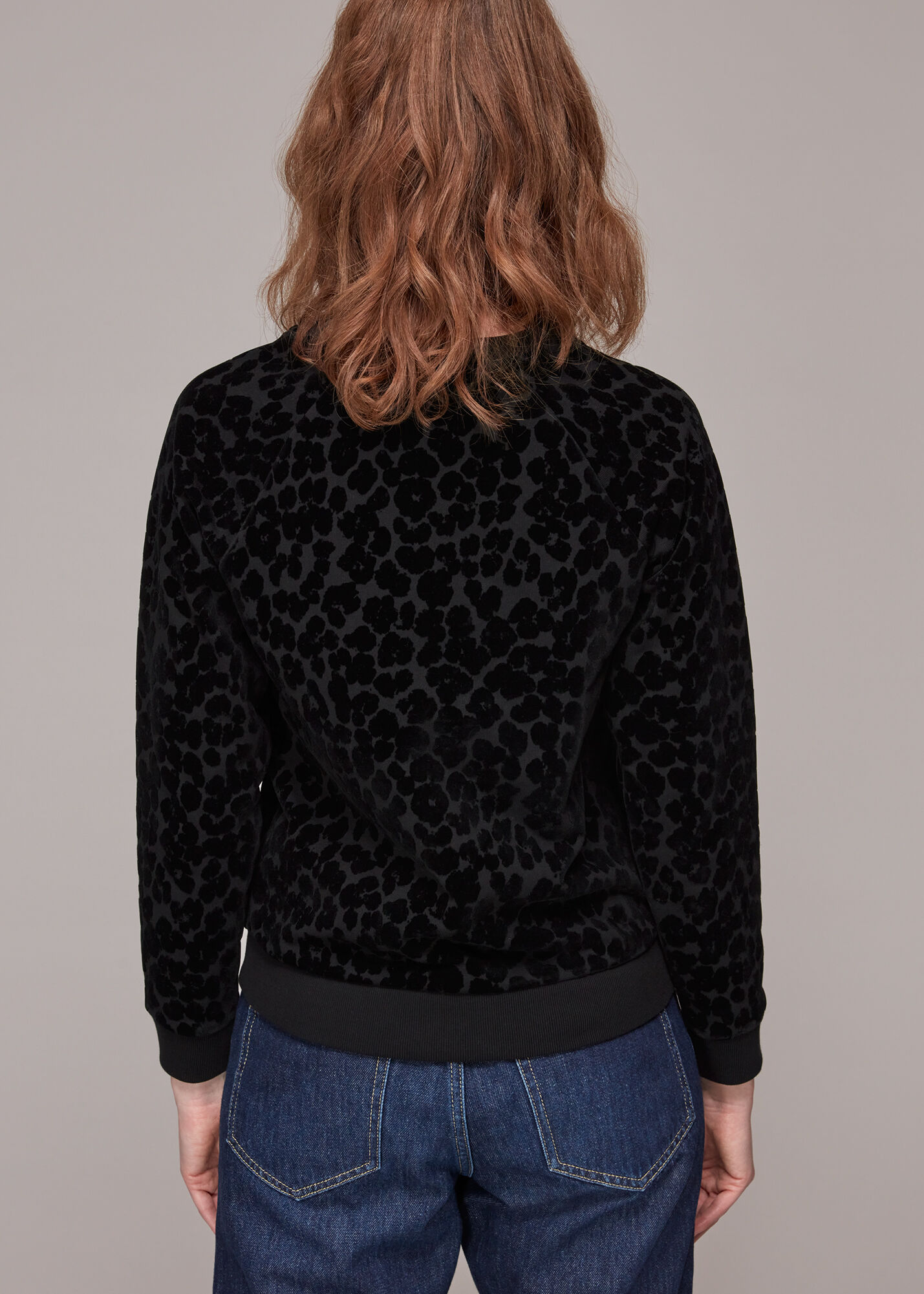 Black Smudge Animal Flocked Sweat WHISTLES