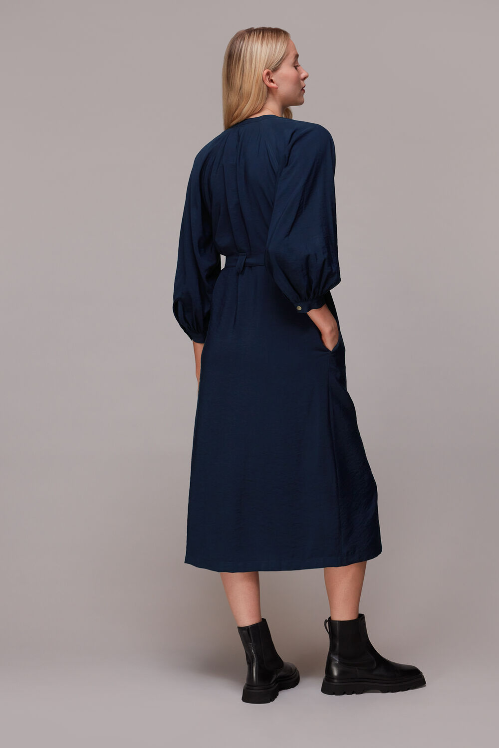 Navy Lizzie Midi Dress