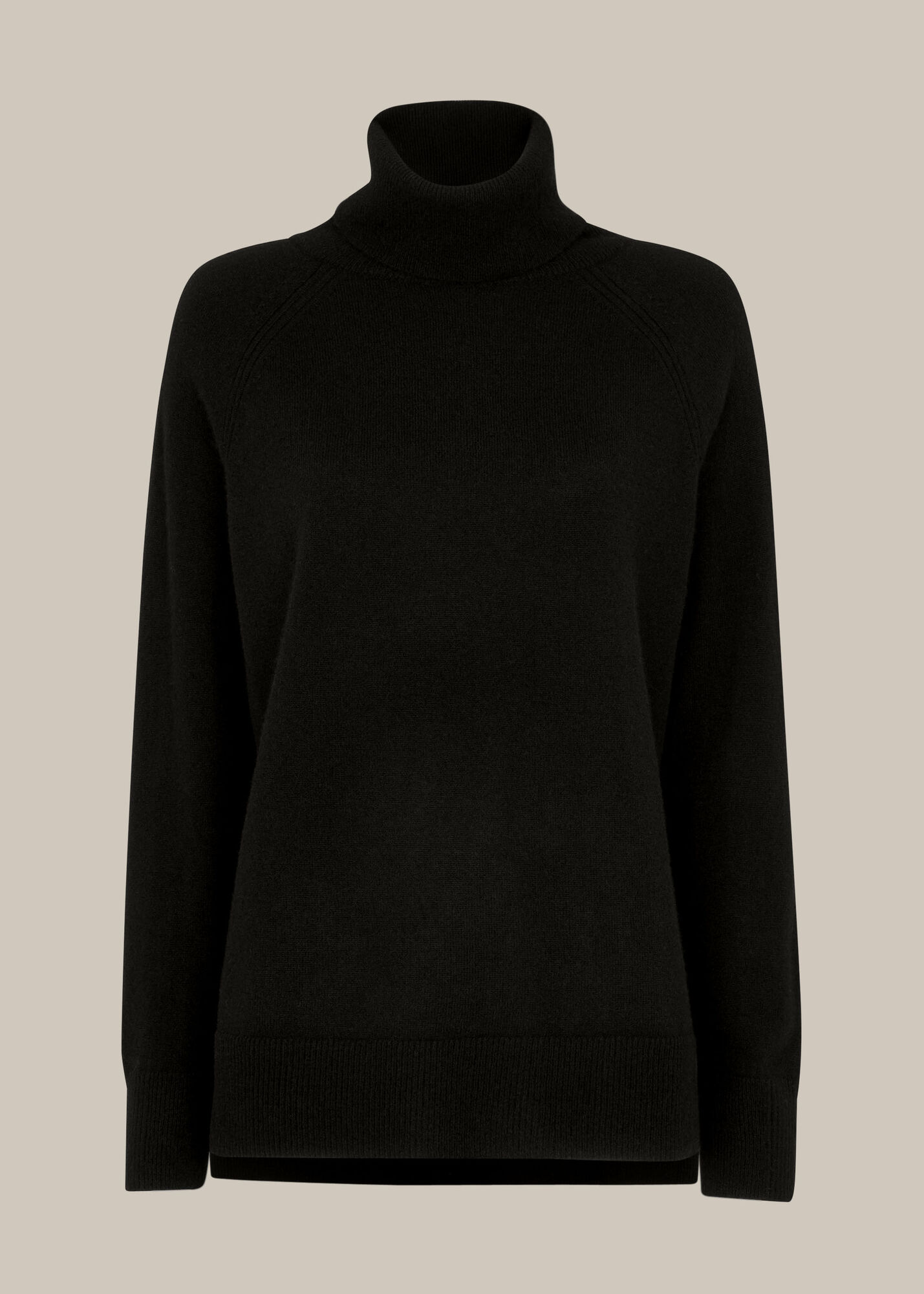 Black Cashmere Roll Neck Knit | WHISTLES