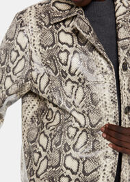 Iyana Snake Print Leather Coat