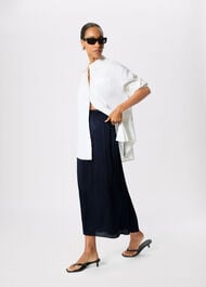 Plisse Column Midi Skirt