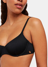 Black Ribbed Underwire Bikini Top