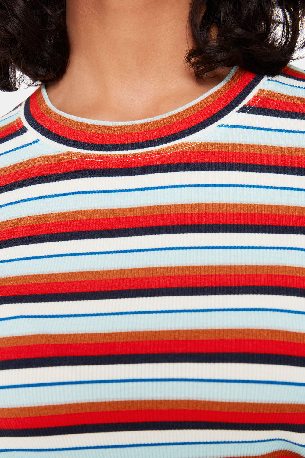 Stripe Ribbed Crew
