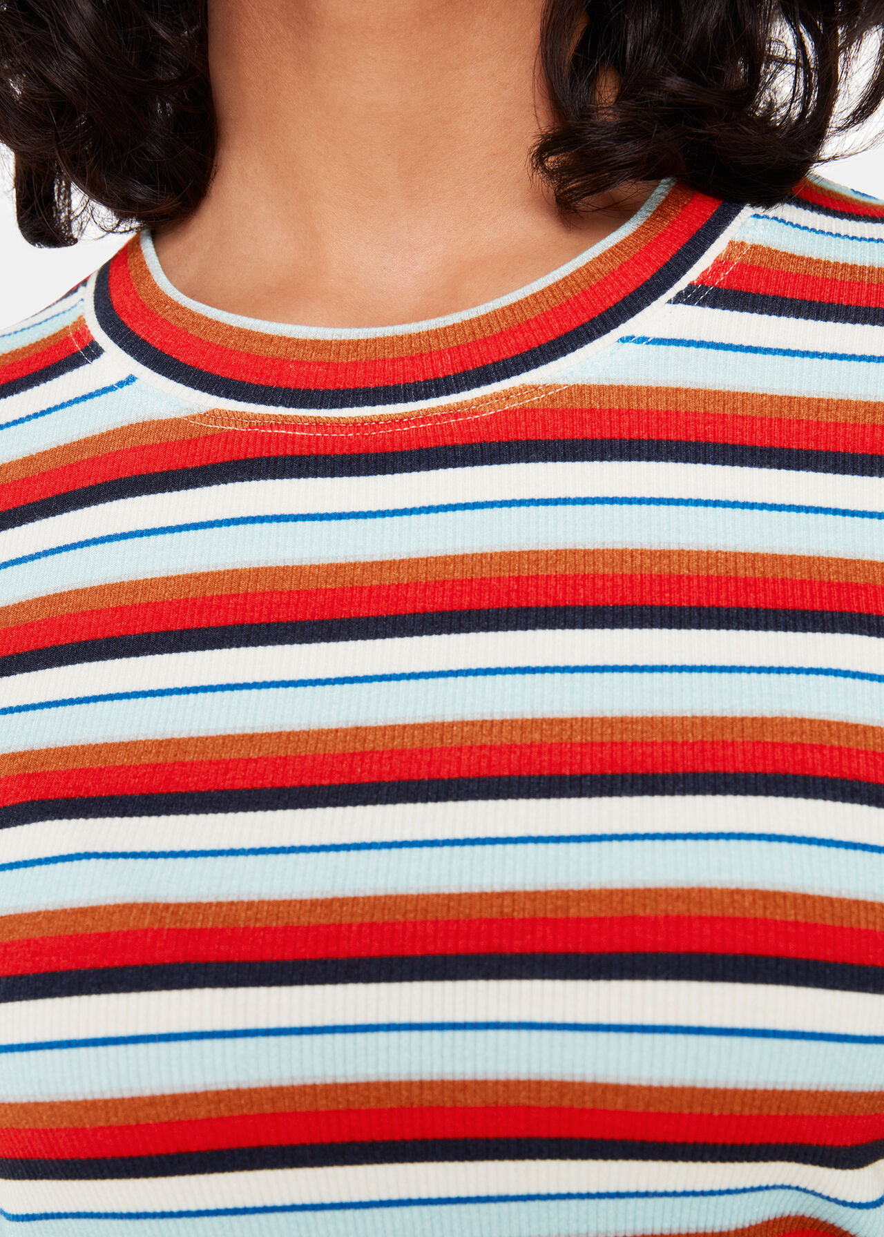 Stripe Ribbed Crew