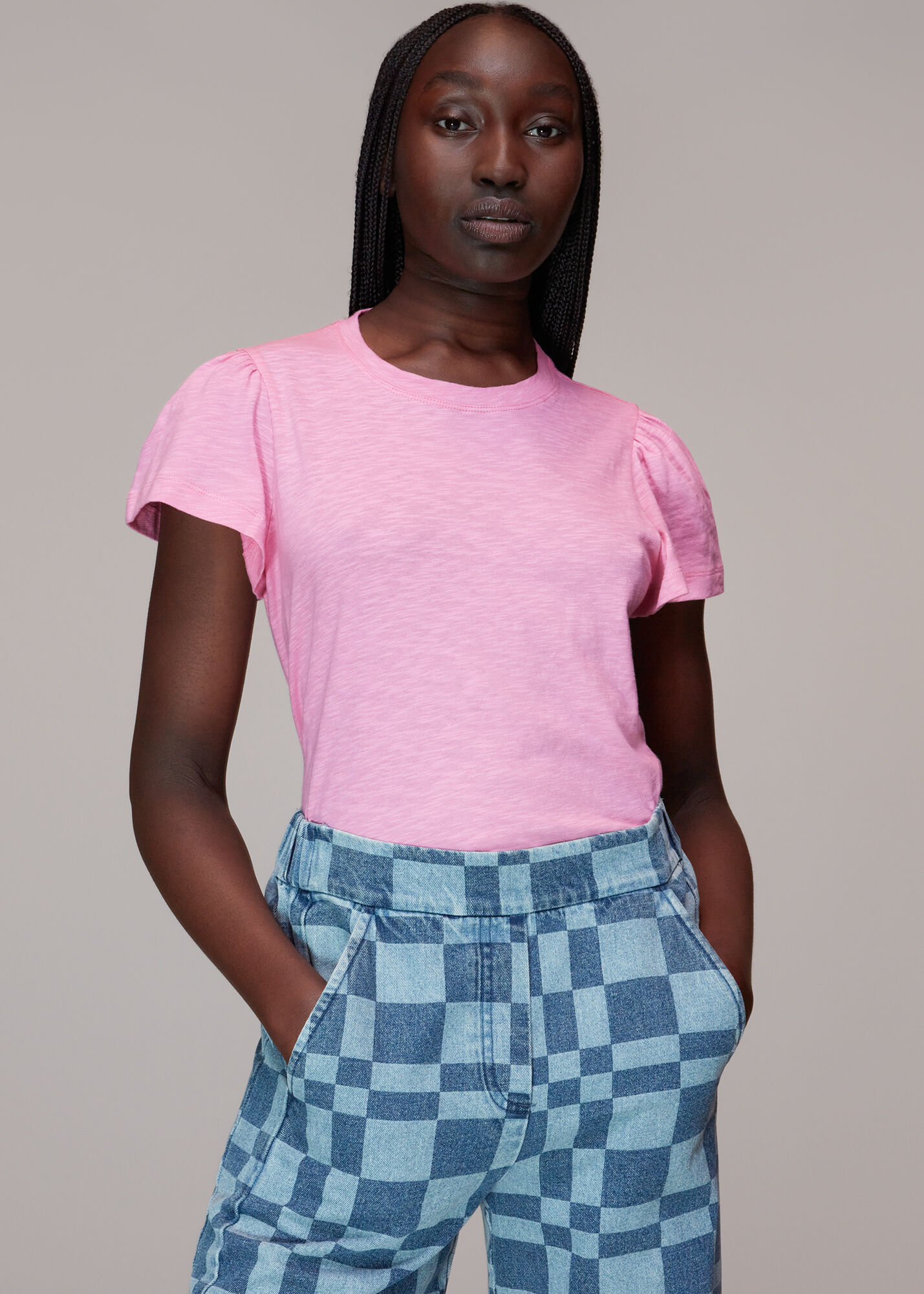 Frill sleeve store t shirt dress