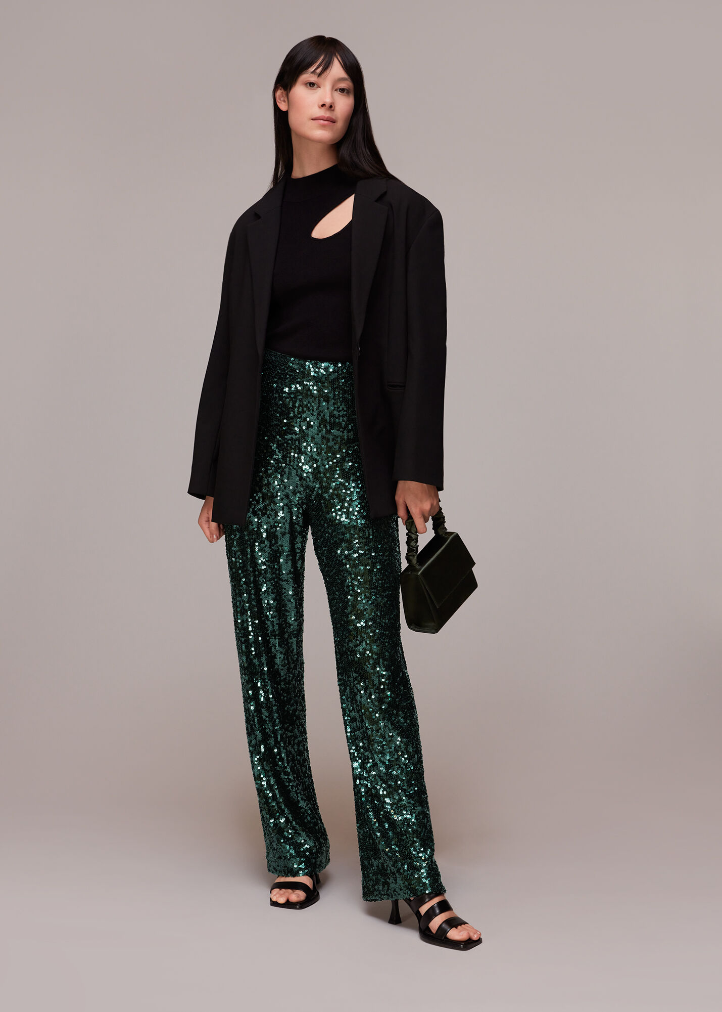 Glitter trouser sales