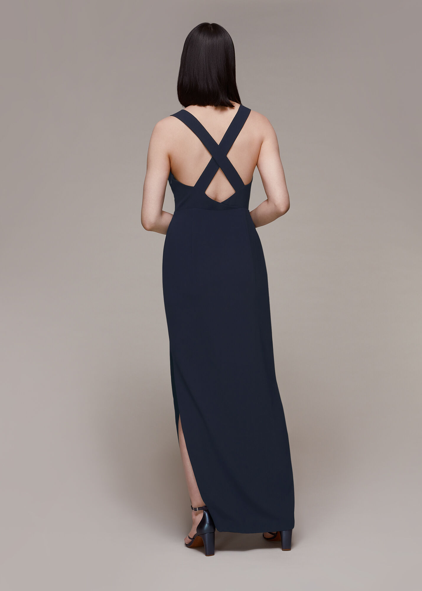 Navy Maria Maxi Dress WHISTLES