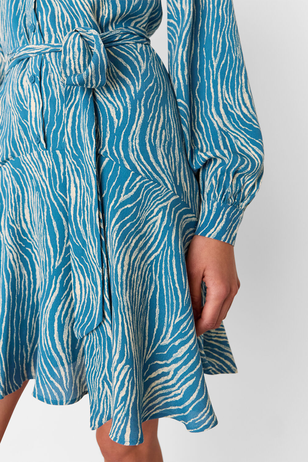 Blue Petite Zebra Flippy Mini Dress