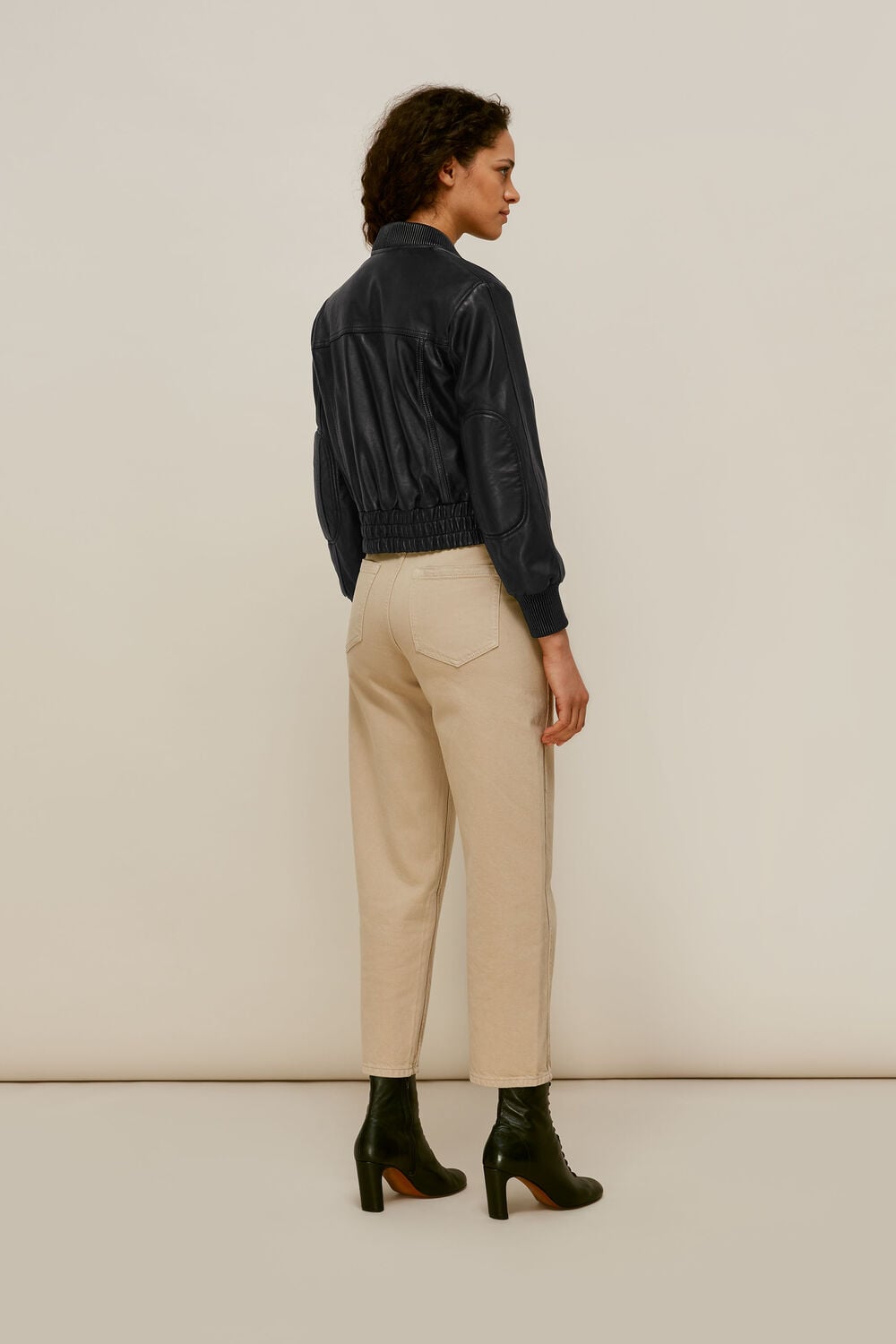 Cropped Bomber Jacket Black