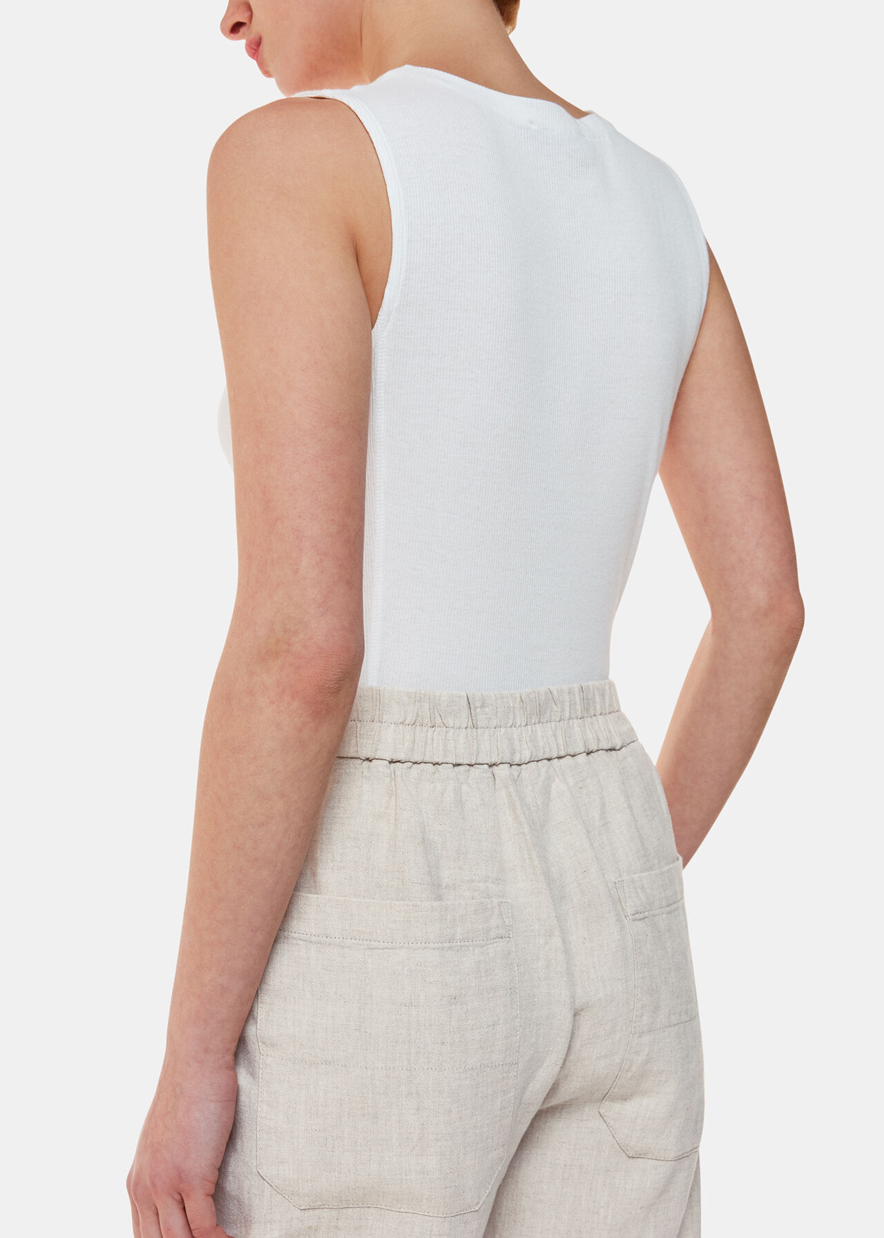 Oatmeal Linen Barrel Leg Trouser WHISTLES