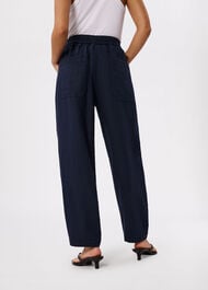 Petite Linen Barrel Leg Trouser
