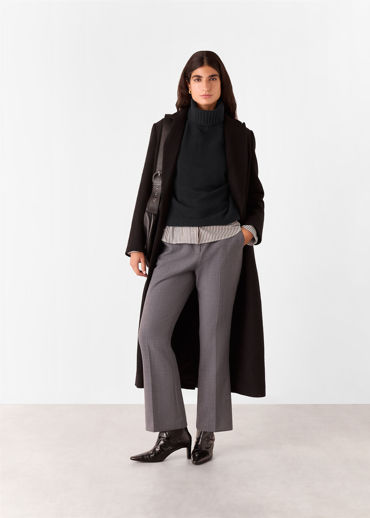 Wool Split Back Roll Neck