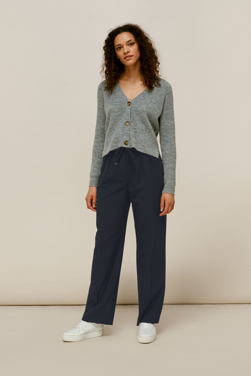 Drawstring Tapered Trouser Navy