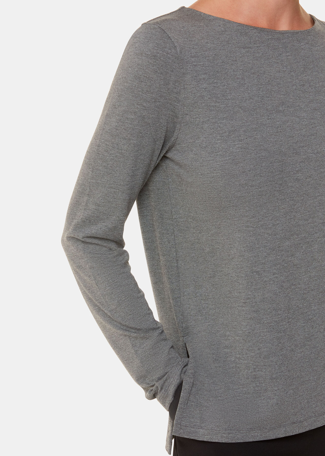 Slim Straight Neck Jersey Top