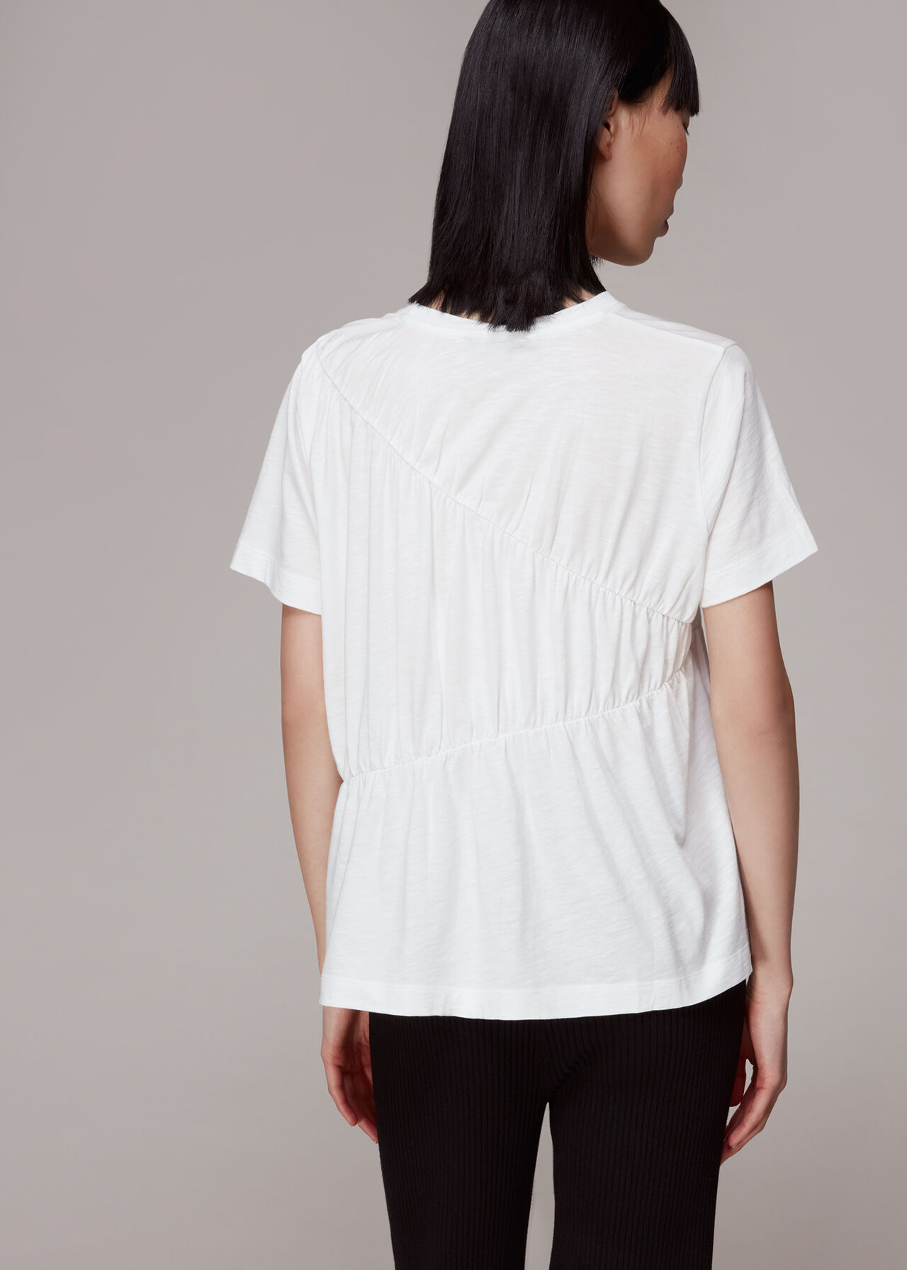 Daja Diagonal Ruched Top