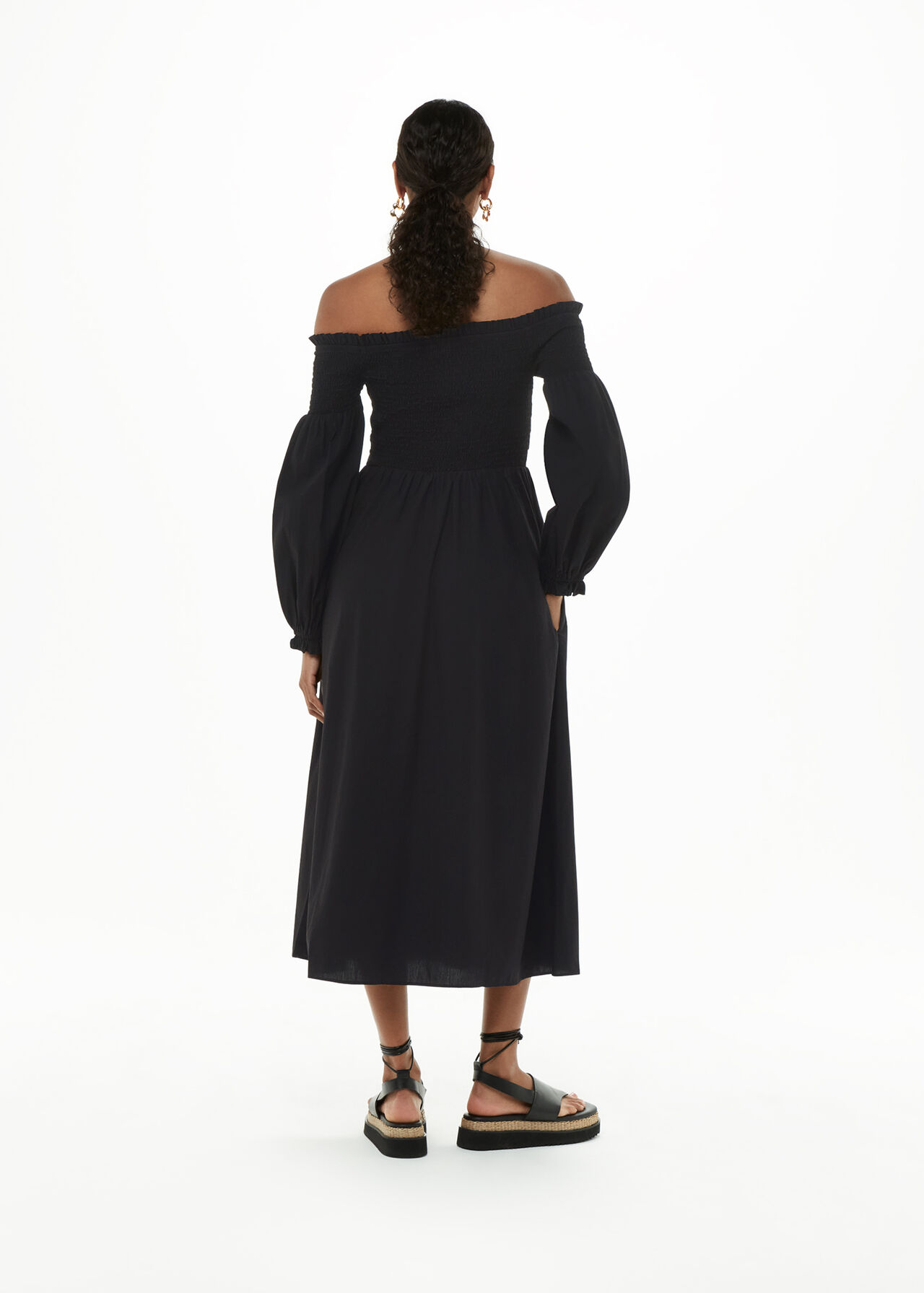 Clara Bardot Poplin Dress