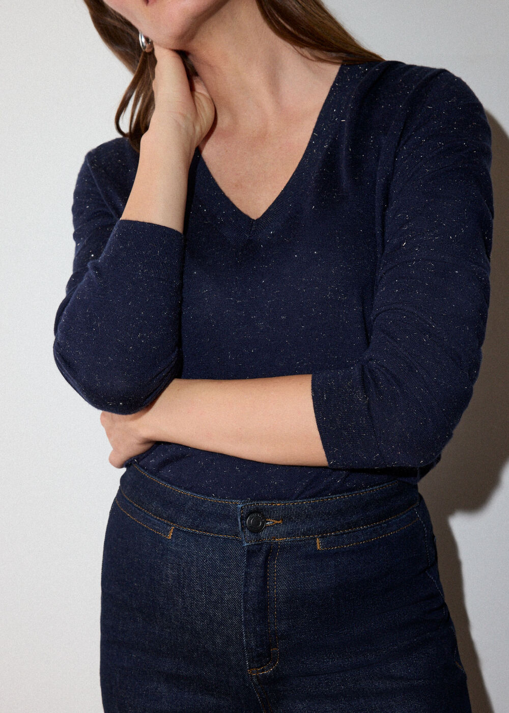 Annie Sparkle V Neck Knit