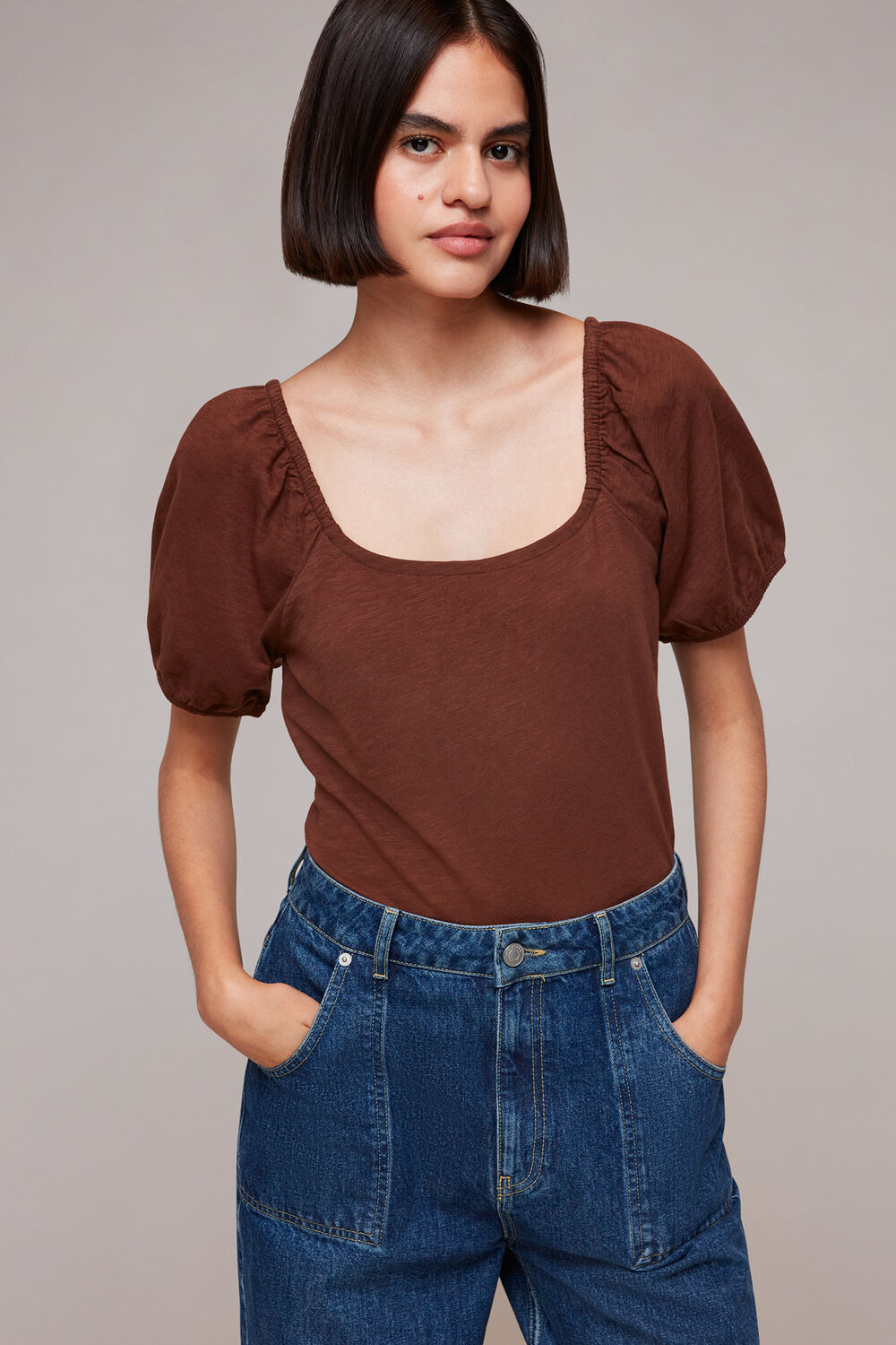 Square Neck Puff Sleeve Top