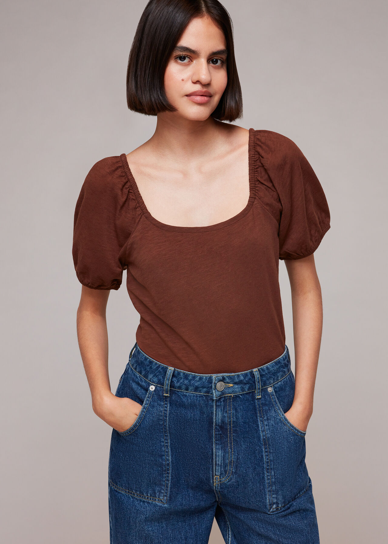 Square Neck Puff Sleeve Top