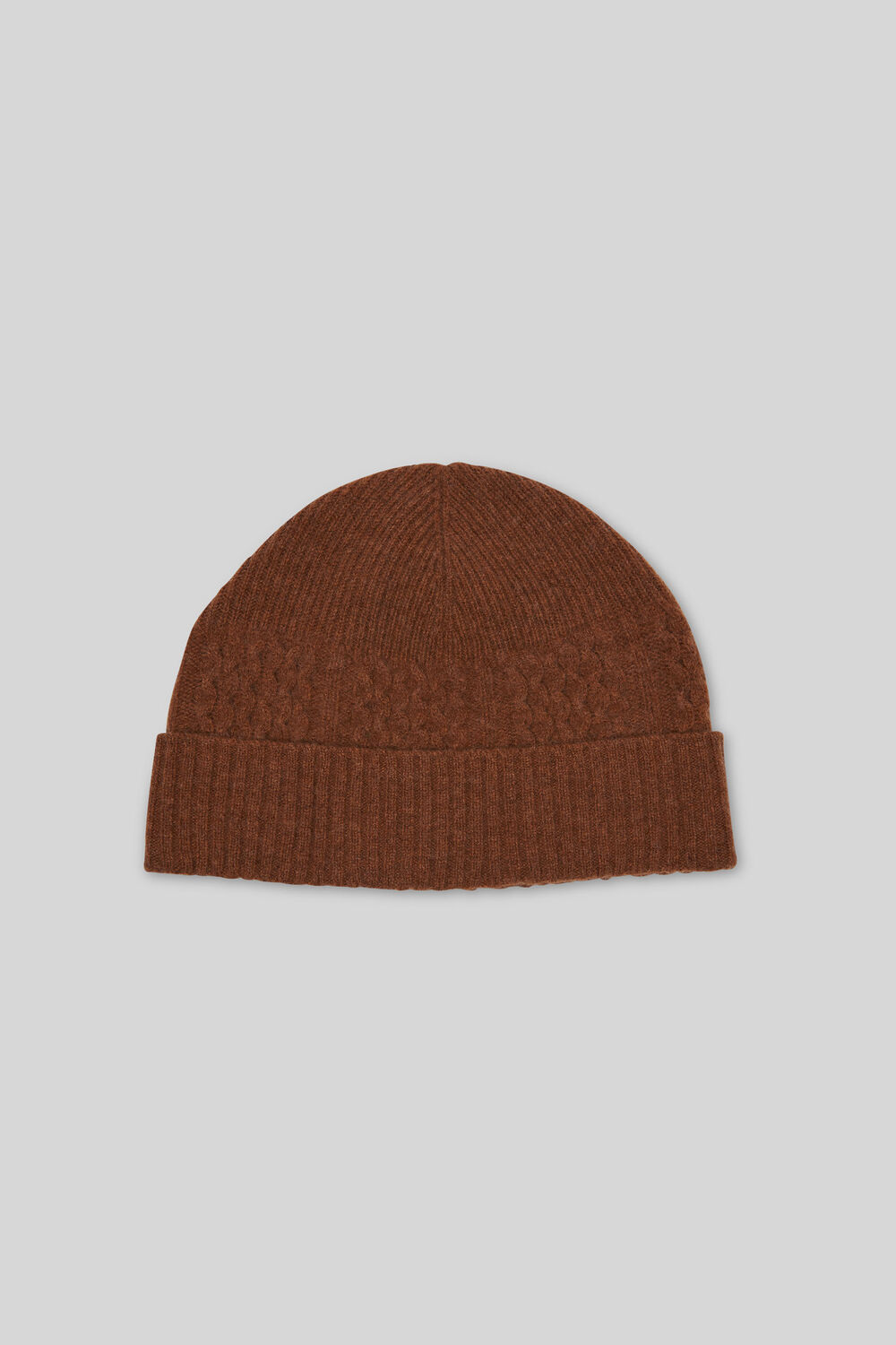 Cable Knit Beanie Hat Camel
