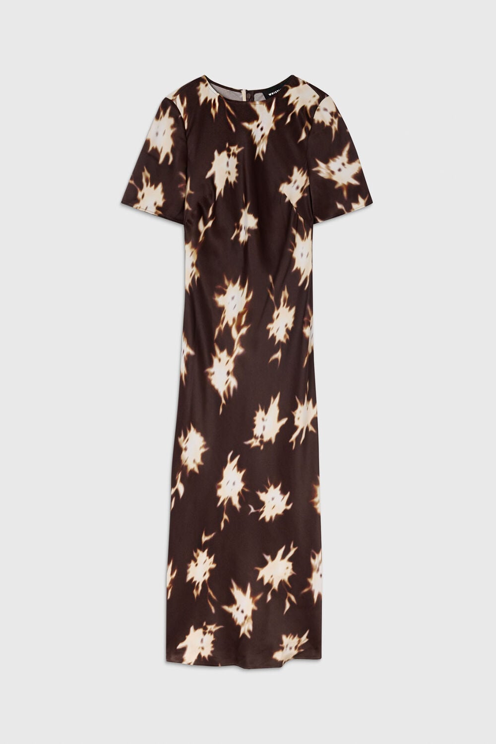 Brown Shadow Floral Midi Dress
