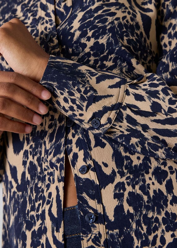 Patchwork Leopard Print Shirt