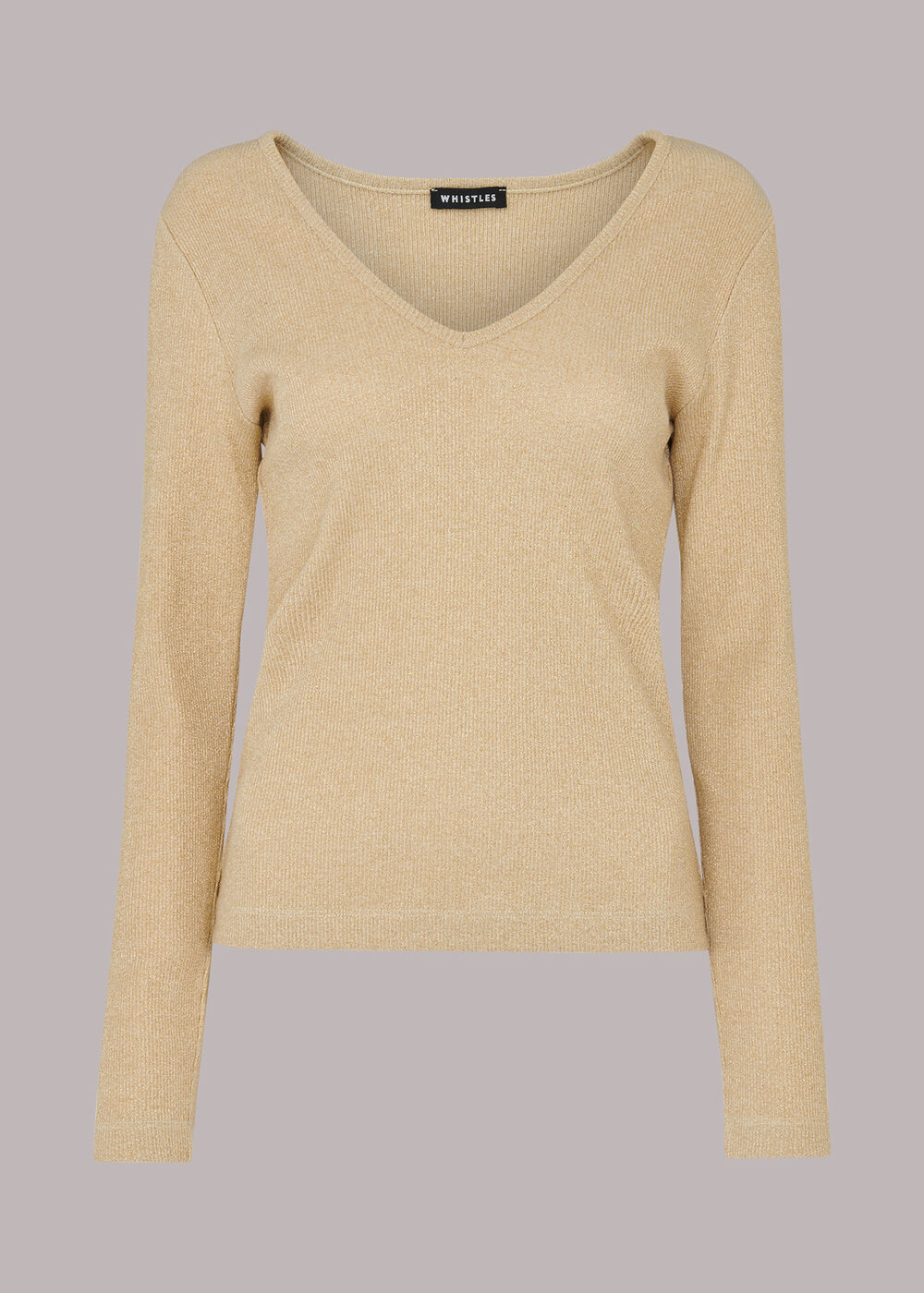 Long Sleeve Sparkle V Neck Top