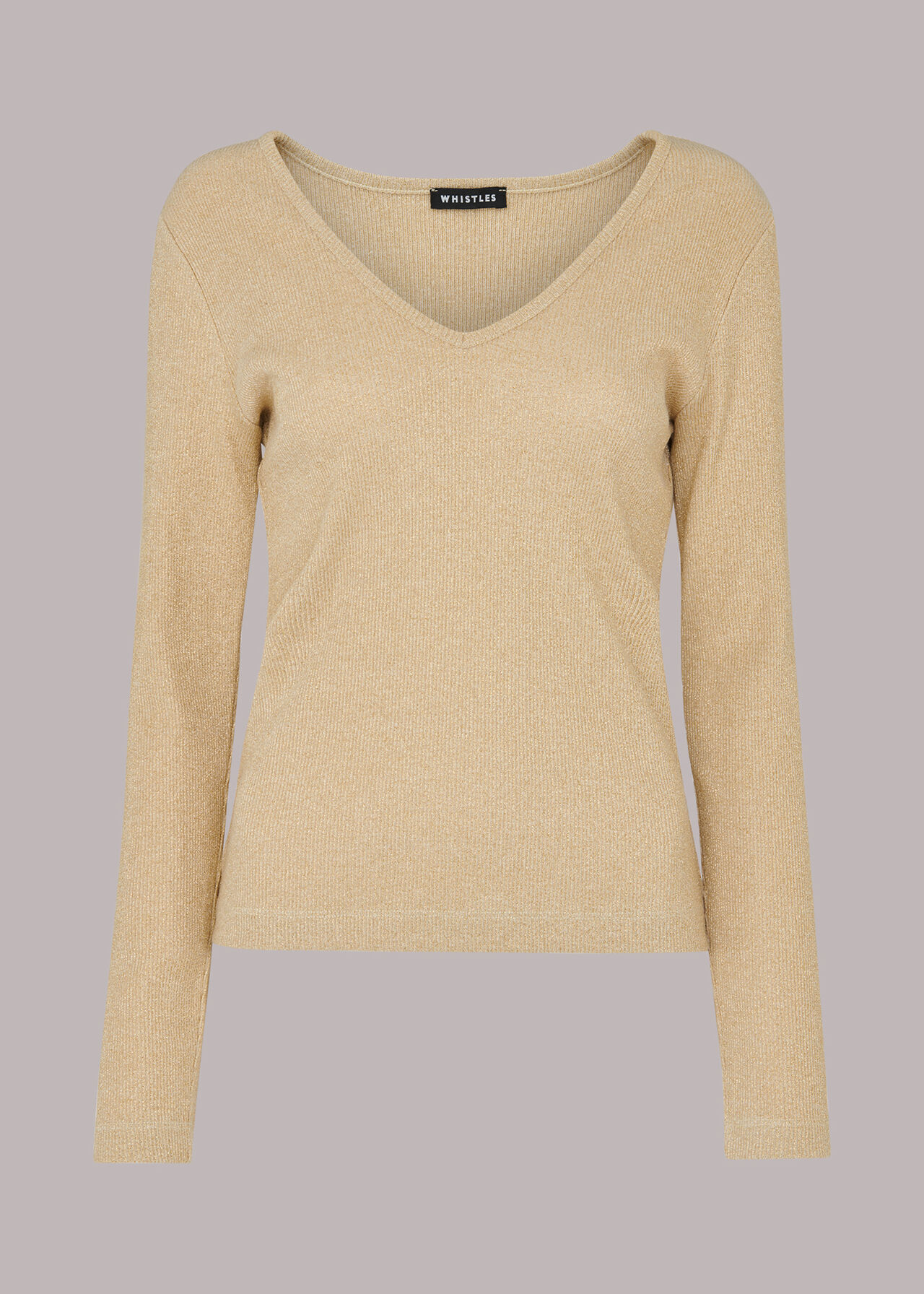 Long Sleeve Sparkle V Neck Top